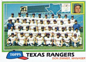 1981 Topps Texas Rangers Team Card