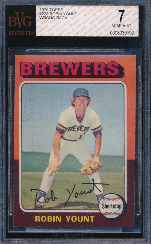 1975 Topps Robin Yount Wrong Back